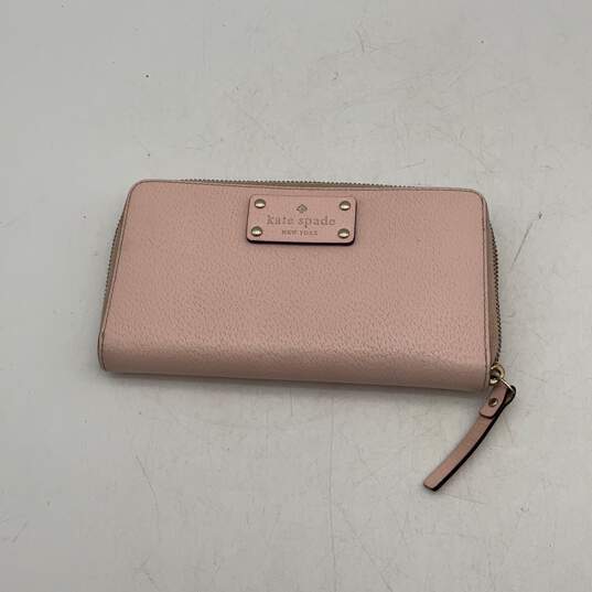 Kate Spade New York Womens Pink Gold Leather Neda Wellesley Zip-Around Wallet image number 1