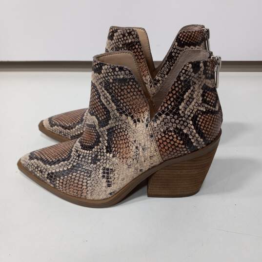 Vince Camuto Women's Snake Print Heel Boots Size 7.5W image number 3