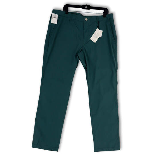 NWT Mens Green Golf Slim Fit Pockets Straight Leg Chino Pants Size 38X32 image number 1