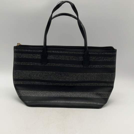 Kate Spade New York Womens Black Glitter Double Handle Zipper Tote Bag Purse image number 2