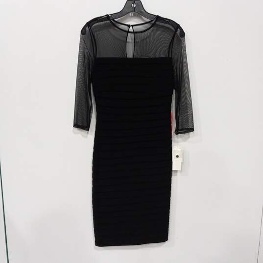 Adrianna Papel Women's 3/4 Sheer Sleeve Black Midi Dress Size 4 image number 1