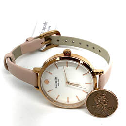 Designer Kate Spade KSW1501 Gold-Tone Pink Leather Strap Analog Wristwatch alternative image