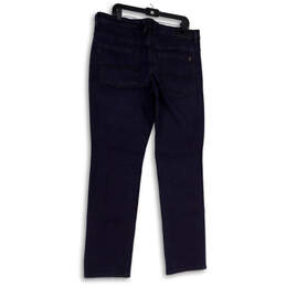 Mens Blue Denim Dark Wash Stretch Pockets Straight Leg Jeans Size 36x34 alternative image