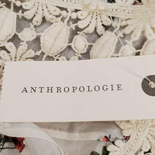 Anthropologie Women Crème Floral Blouse M NWT image number 5