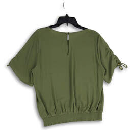 Womens Green Round Neck Short Sleeve Back Keyhole Blouse Top Size Large alternative image