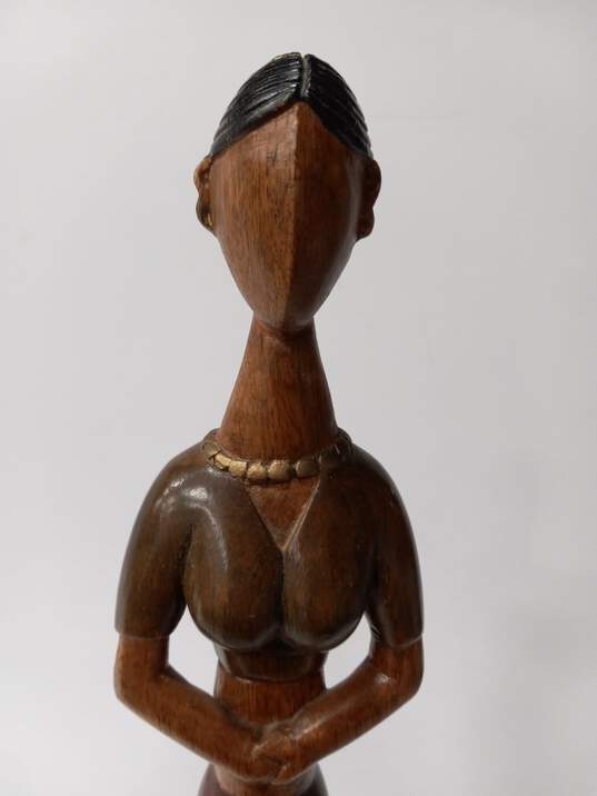 Modern African Wooden Tall Skinny Sculpture image number 3