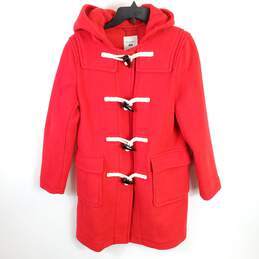 UNIQLO Women Red Wool Toggle Closure Coat S