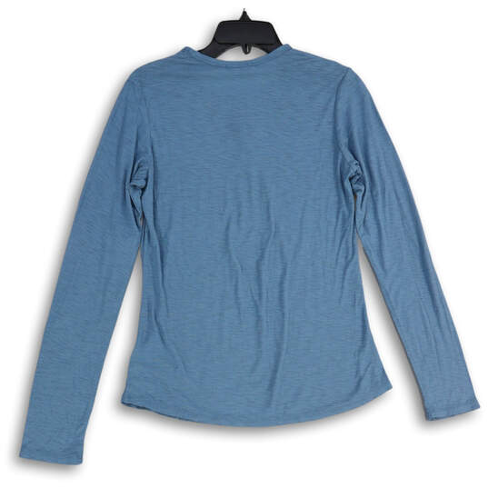 NWT Womens Blue Heather Crew Neck Long Sleeve Pullover T-Shirt Size 2 image number 2