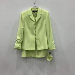 NWT Kasper Womens Green Notch Lapel Single-Breasted 2 Piece Skirt Suit Size 16