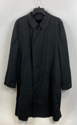 Barrister Womens Black Long Sleeve Pockets Spread Collared Overcoat Size 40