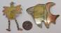 Artisan Multi Tone Fish & Angel Statement Brooches 17.5g image number 2