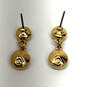 Designer Swarovski Gold-Tone Cubic Zirconia Classic Bezel Drop Earrings image number 3