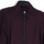 NWT Womens Purple Mock Neck Long Sleeve Full-Zip Shanti Jacket Size XL image number 1