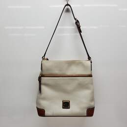 Dooney & Bourke Pebble Leather Crossbody White Letter Carrier Shoulder Bag