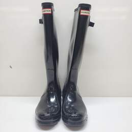 Hunter Original Tall Gloss Rain Boots in Black Women's 9 alternative image