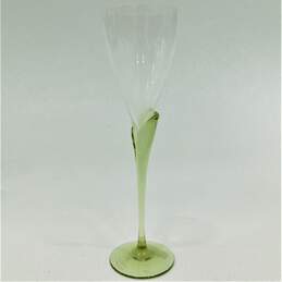 Rosenthal Studio Linie Papyrus Green Tulip Stem Champagne Flutes Glasses Set of4 alternative image
