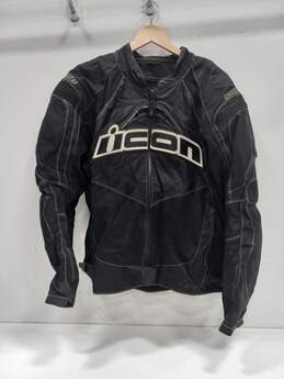 Icon Contra Black Motorcycle Jacket Men's Size XL