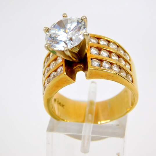 14K Yellow Gold Fancy Cubic Zirconia Ring 11.1g image number 6