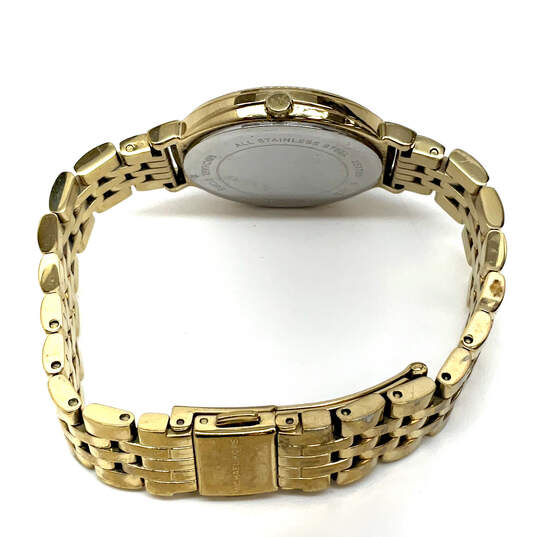 Designer Michael Kors MK-3681 Gold-Tone Round Dial Analog Wristwatch image number 3
