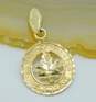 14K Yellow Gold Round Canada Maple Leaf Pendant 1.5g image number 1