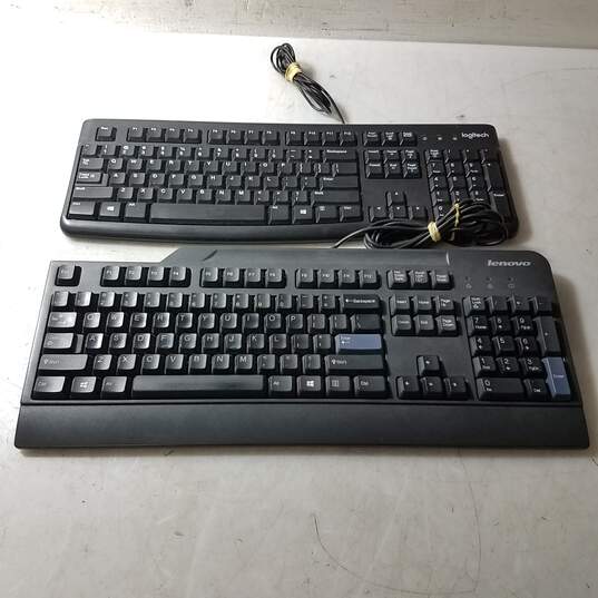 Lot of Two Computer Keyboards (Logitech K120 & Lenovo KU-0225) image number 3