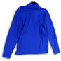 Mens Blue 1/4 Zip Mock Neck Long Sleeve Logo Pullover T-Shirt Size Medium image number 2