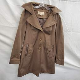 Michael Kors Women's Brown Cotton Blend Trench Coat Size Small