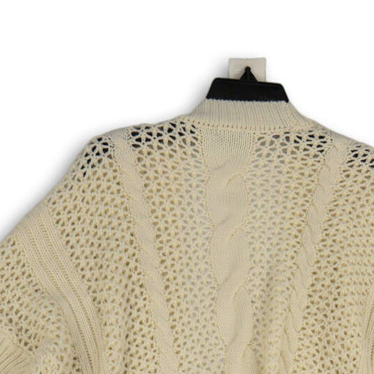 Womens Beige Knitted Long Sleeve Open Front Cardigan Sweater Size Medium image number 4