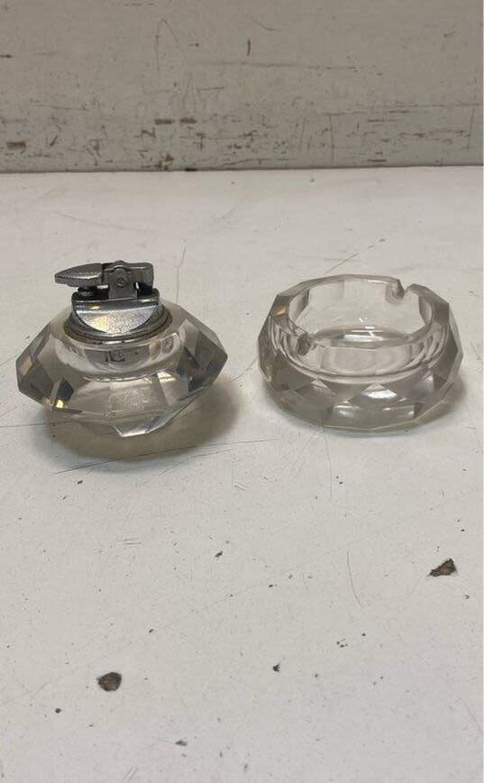 Cut Glass Crystal Nesting Lighter Set Vintage Mid Century image number 1