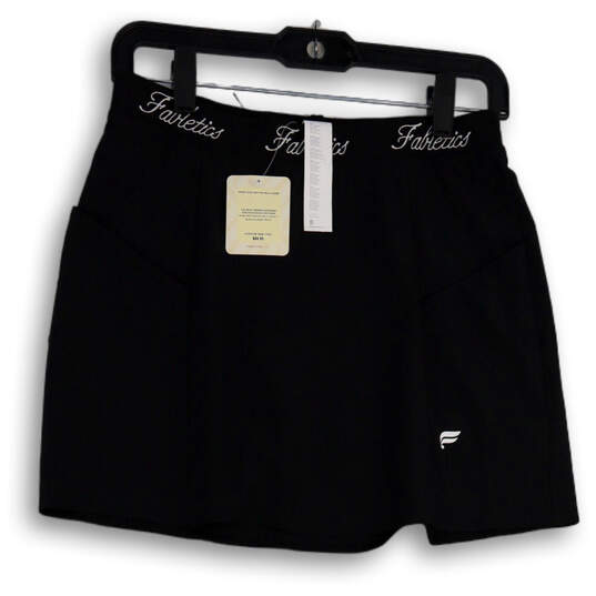 NWT Womens Black Flat Front Elastic Waist Pull-On Skort Skirt Size S image number 1