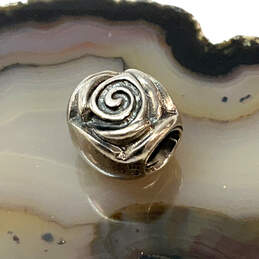 Designer Pandora 925 ALE Sterling Silver Rose Engraved Beaded Charm
