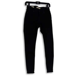 Womens Black Denim Dark Wash 5-Pocket Design Curvy Skinny Jeans Size 25