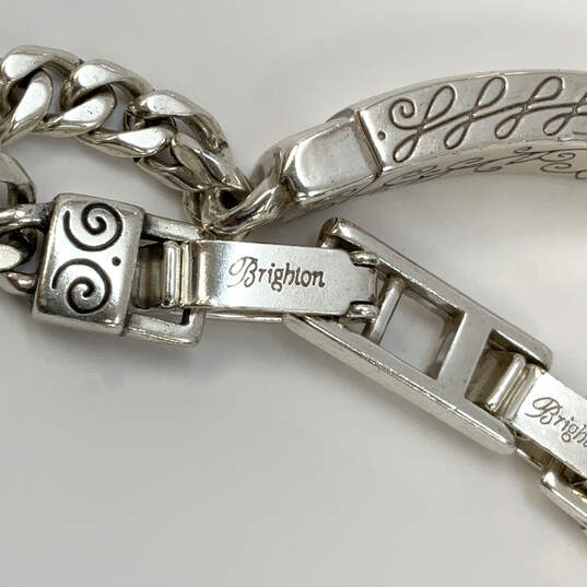 Designer Brighton Silver-Tone Sisters Engraved Curb Chain Bracelet image number 3