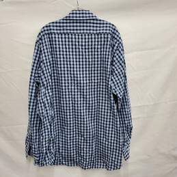 Christian Aujard Paris MN's Cotton Blend Blue Checker Long Sleeve Shirt Size 2XLT alternative image