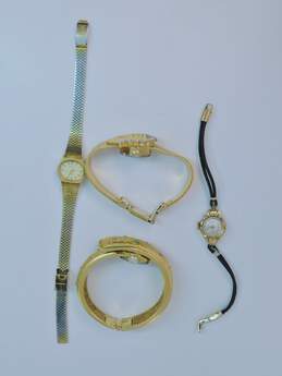 Vintage Wittnauer Tyme Bercona & Rene Gold Tone Women's Dress Watches 143.3g