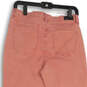 Womens Pink Light Wash Stretch Pockets Tapered Leg Ankle Jeans Size 8 image number 4