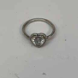 Designer Pandora S925 ALE Sterling Silver Heart Crystal Cut Stone Band Ring alternative image