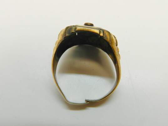 Vintage Craft 10K White & Yellow Gold Free Mason Ring For Repair 5.4g image number 2