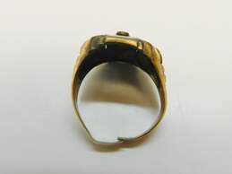 Vintage Craft 10K White & Yellow Gold Free Mason Ring For Repair 5.4g alternative image