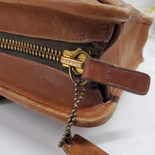 Vintage Coach Leatherware Brown Leather Zip Top Briefcase image number 7