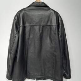 Men's Guess Leather Button-Up Basic Jacket Sz L alternative image