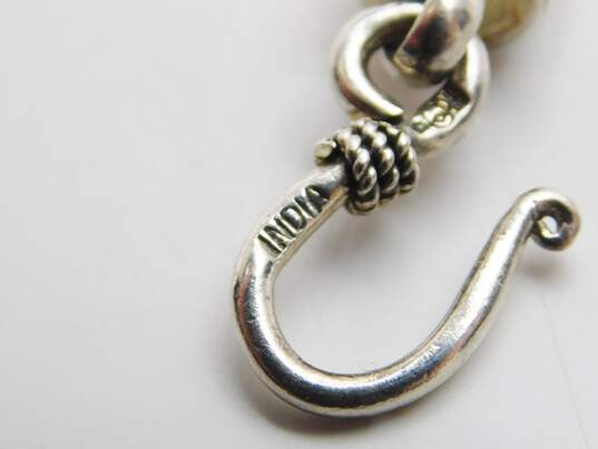 Indian Artisan 925 Sterling Silver Fancy Link Chain Bracelet 24.6g image number 5