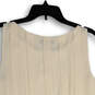 NWT Womens White Pleated Round Neck Sleeveless Pullover Tank Top Size 6 image number 4