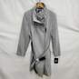 NWT DKNY WM's Wide Lapel Belted Wool Light Gray Trench Coat Size MM image number 1