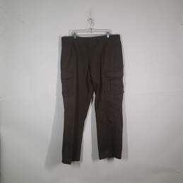 Mens Regular Fit Flat Front Pockets Straight Leg Cargo Pants Size 42X34