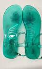 Betsey Johnson Tabby Floral Green Jelly Thong Sandals Shoes Size 8 M image number 5