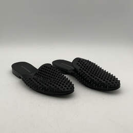Mens Rudy Black Leather Spiked Studded Round Toe Slip-On Slippers Size 8.5M alternative image