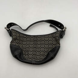 Womens Black Beige Monogram Inner Pockets Adjustable Strap Zip Handbag