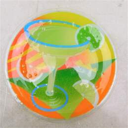Peggy Karr Fused Glass Margarita & Lime Serving Tray Plate