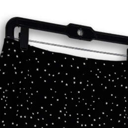 Womens Black Star Print Back Zip Ruffle Hem Short A-Line Skirt Size Medium